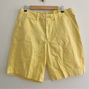 Polo Ralph Lauren Men's Lemon Yellow Cotton Flat Front Shorts Golf Chinos 34